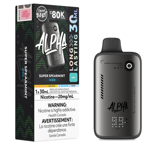Flavour Beast Alpha Disposable -Super Spearmint - 80K Puffs - 20mg - 30mL
