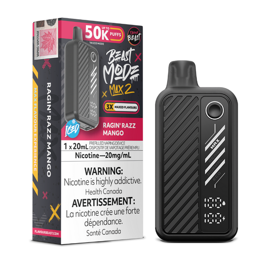 Flavour Beast - Beast Mode Max 2 50K Disposable Vape - Ragin Razz Mango Iced