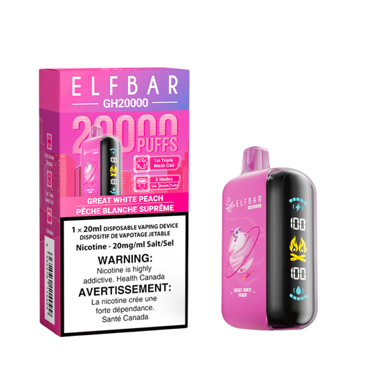 Elf Bar GH20000 Great White Peach 20mL 20000 Puffs 20mg