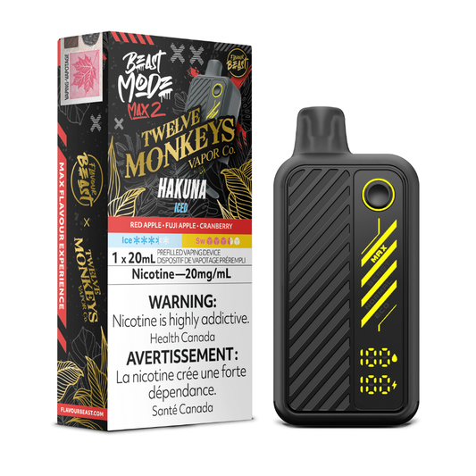 Flavour Beast Mode Max 2 X Twelve Monkeys Disposable Vape - Hakuna Iced