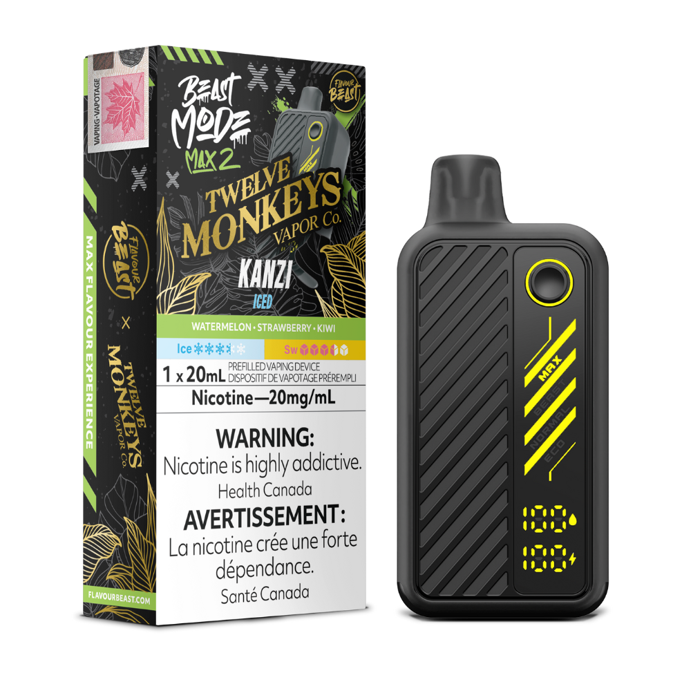 Flavour Beast Mode Max 2 X Twelve Monkeys Disposable Vape - Kanzi Iced