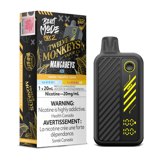 Flavour Beast Mode Max 2 X Twelve Monkeys Disposable Vape - Mangabeys Iced