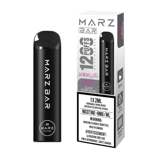 Marz Bar 1200 (Nicotine-Free) Disposable Vape – White Grape Ice