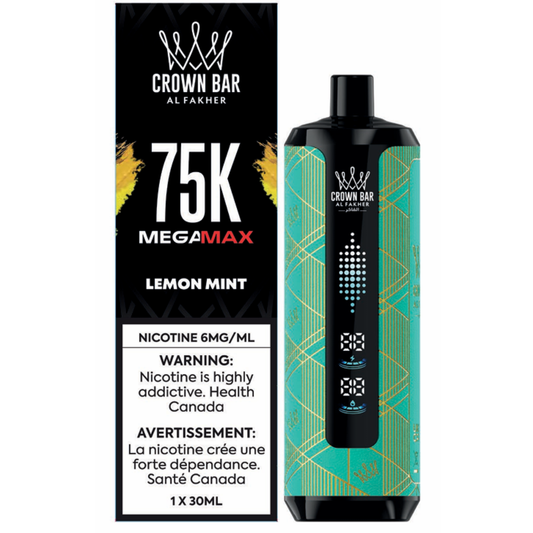 Al Fakher Crown Bar Mega Max 75k Disposable Vape - Lemon Mint