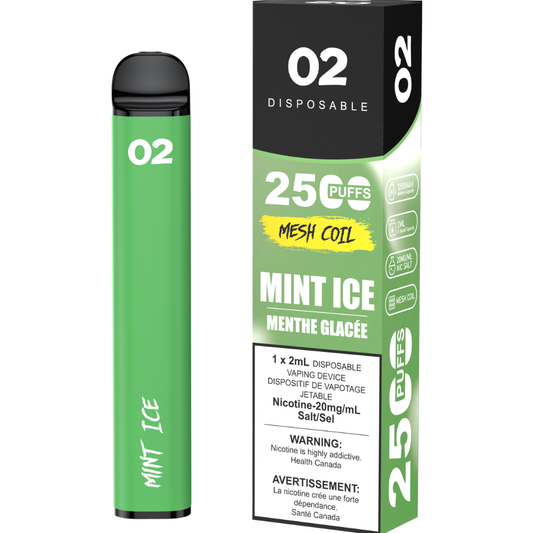 O2 2500 Puffs Disposable Vape - Mint Ice