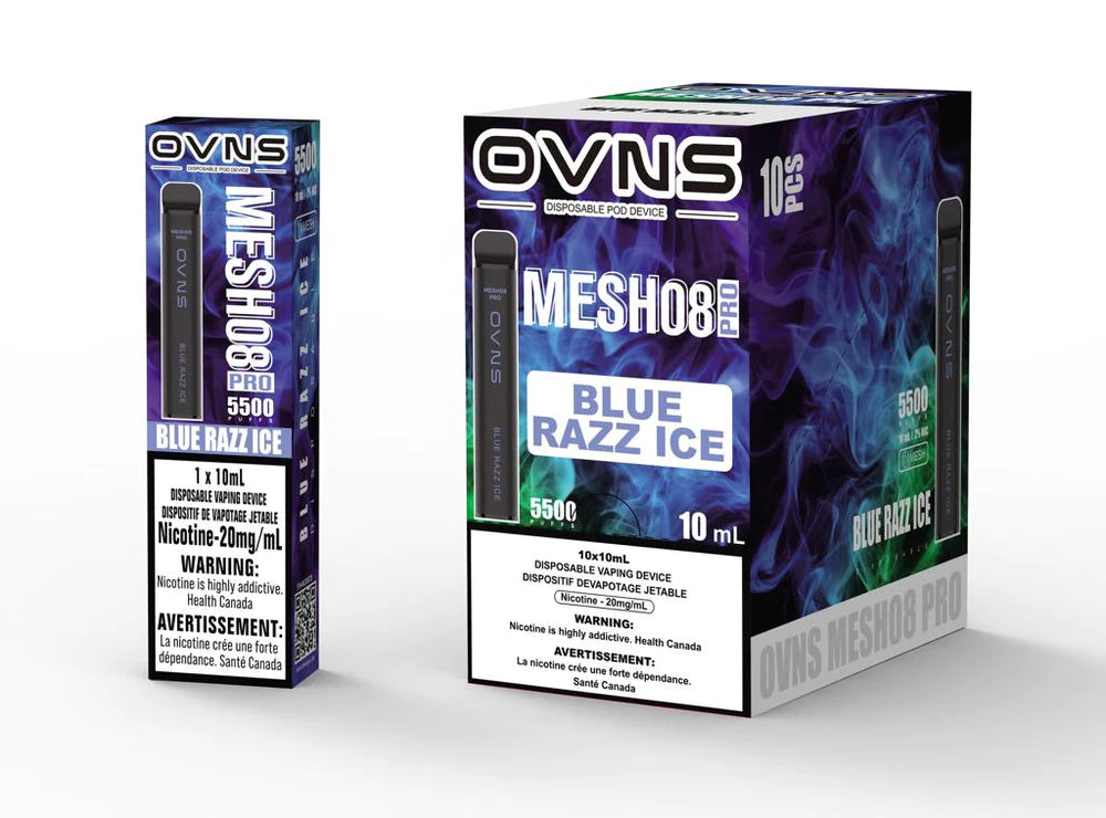 OVNS MESH08 PRO Blue Razz Ice 10mL 20mg 5500 Puffs