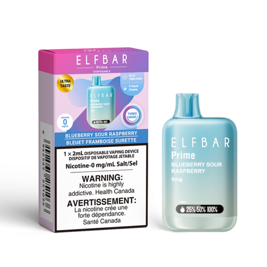 ELF Bar Prime 1800 - Nicotine Free - Blueberry Sour Raspberry