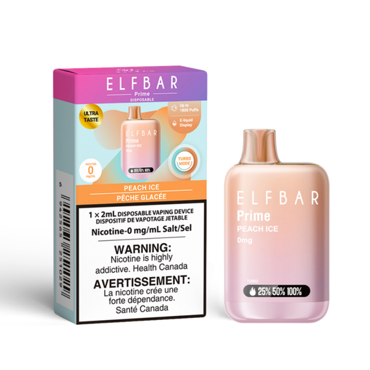 ELF Bar Prime 1800 - Nicotine Free - Peach Ice