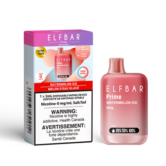 ELF Bar Prime 1800 - Nicotine Free - Watermelon Ice