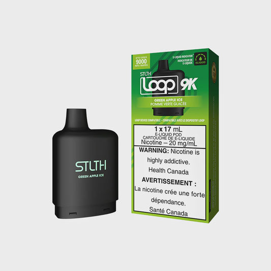 Stlth Loop 9k Pod Green Apple Ice 17mL 20mg