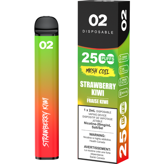 O2 2500 Puffs Disposable Vape - Strawberry Kiwi