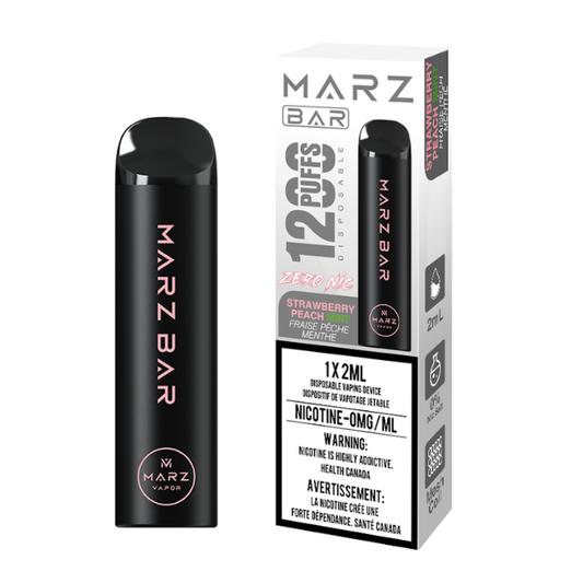 Marz Bar 1200 (Nicotine-Free) Disposable Vape – Strawberry Peach Mint