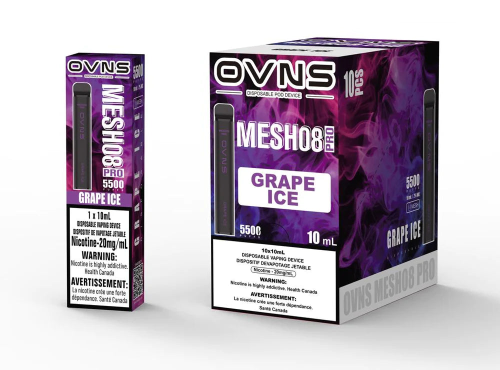 OVNS MESH08 PRO Grape Ice 10mL 20mg 5500 Puffs