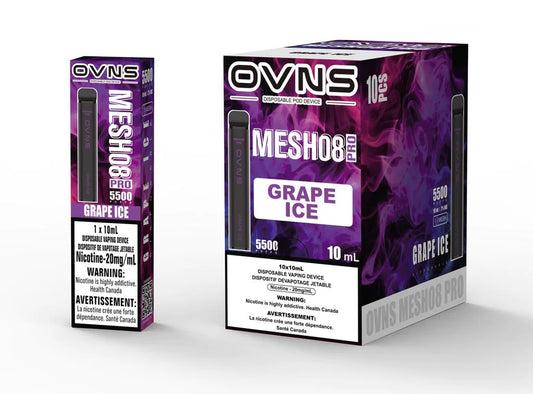 OVNS MESH08 PRO Grape Ice 10mL 20mg 5500 Puffs