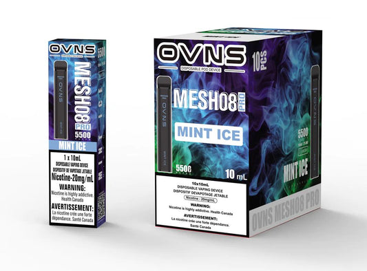 OVNS MESH08 PRO Mint Ice 10mL 20mg 5500 Puffs