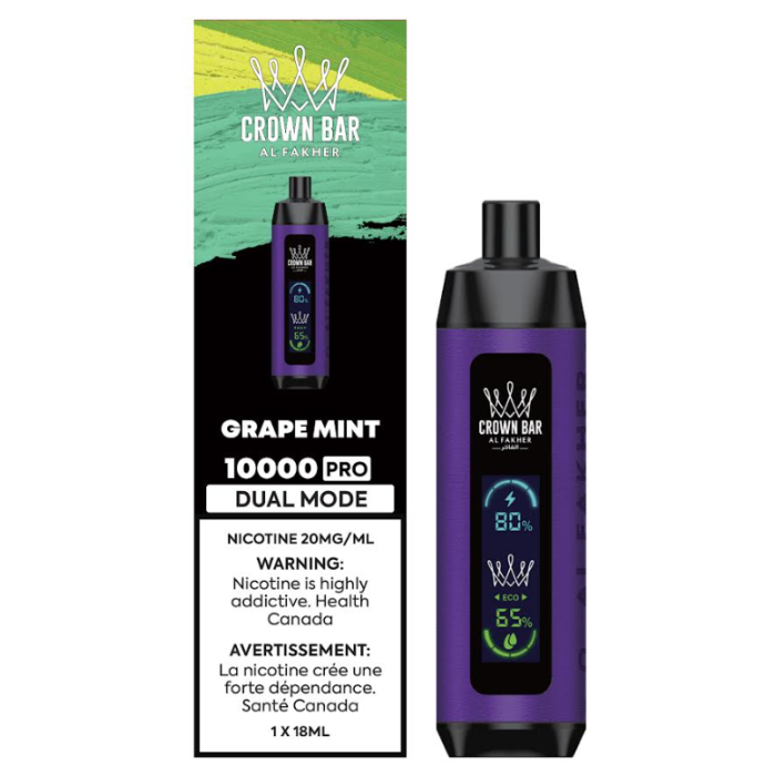 Al Fakher Crown Bar Pro Grape Mint 18ml 20mg 10000 Puffs