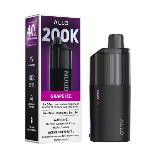 ALLO NUUD 200K Disposable Vape - Grape Ice (30mL)