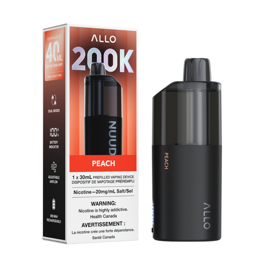 ALLO NUUD 200K Disposable Vape - Peach (30mL)