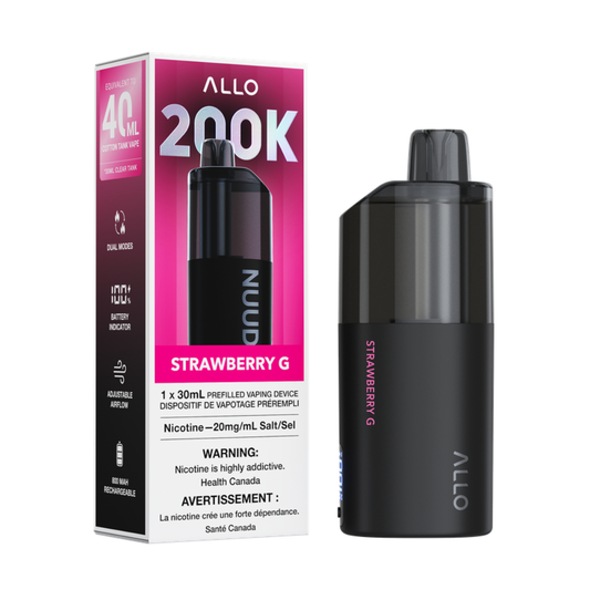 ALLO NUUD 200K Disposable Vape - Strawberry G (30mL)