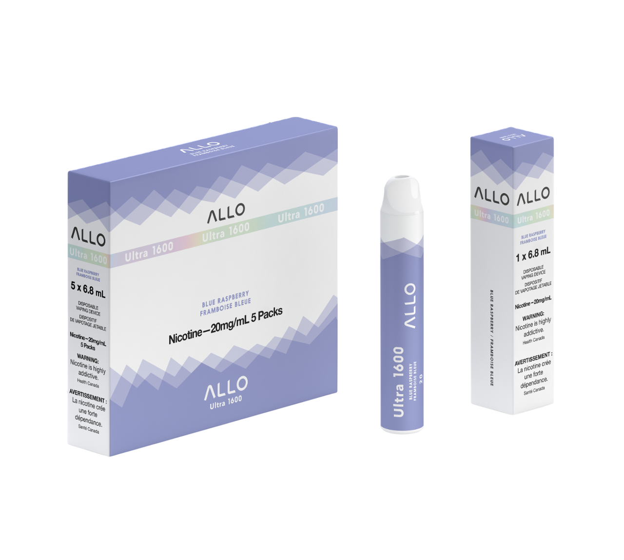 ALLO Ultra 1600 Blue Raspberry 6mL 1600 Puffs 20mg