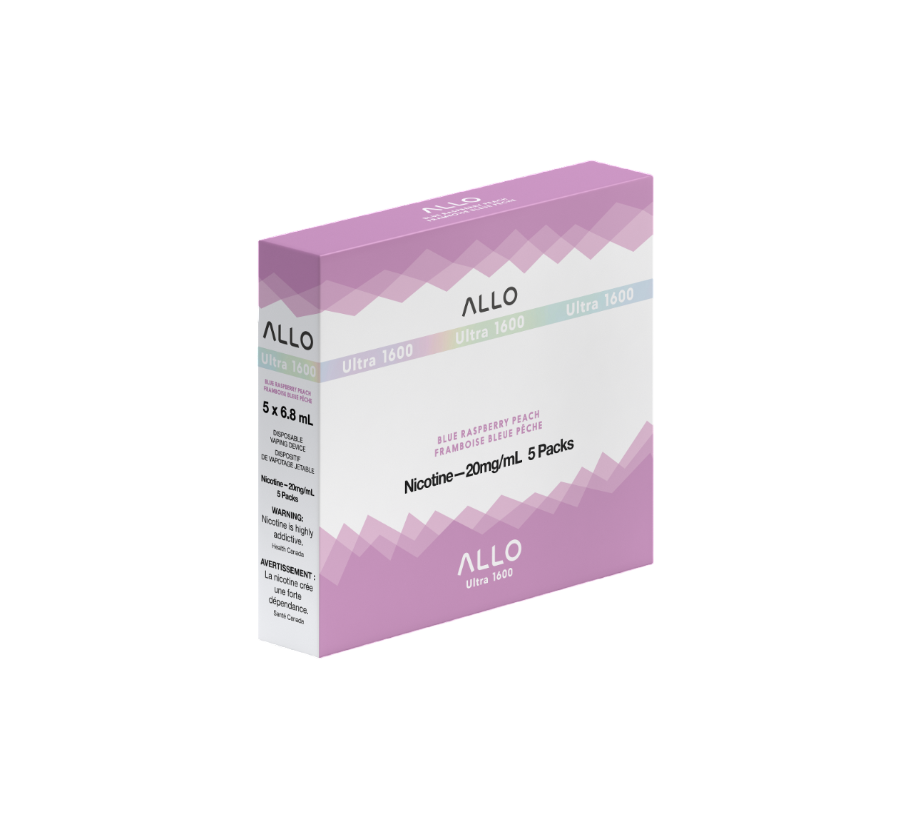 ALLO Ultra 1600 Blue Raspberry Peach 6mL 1600 Puffs 20mg