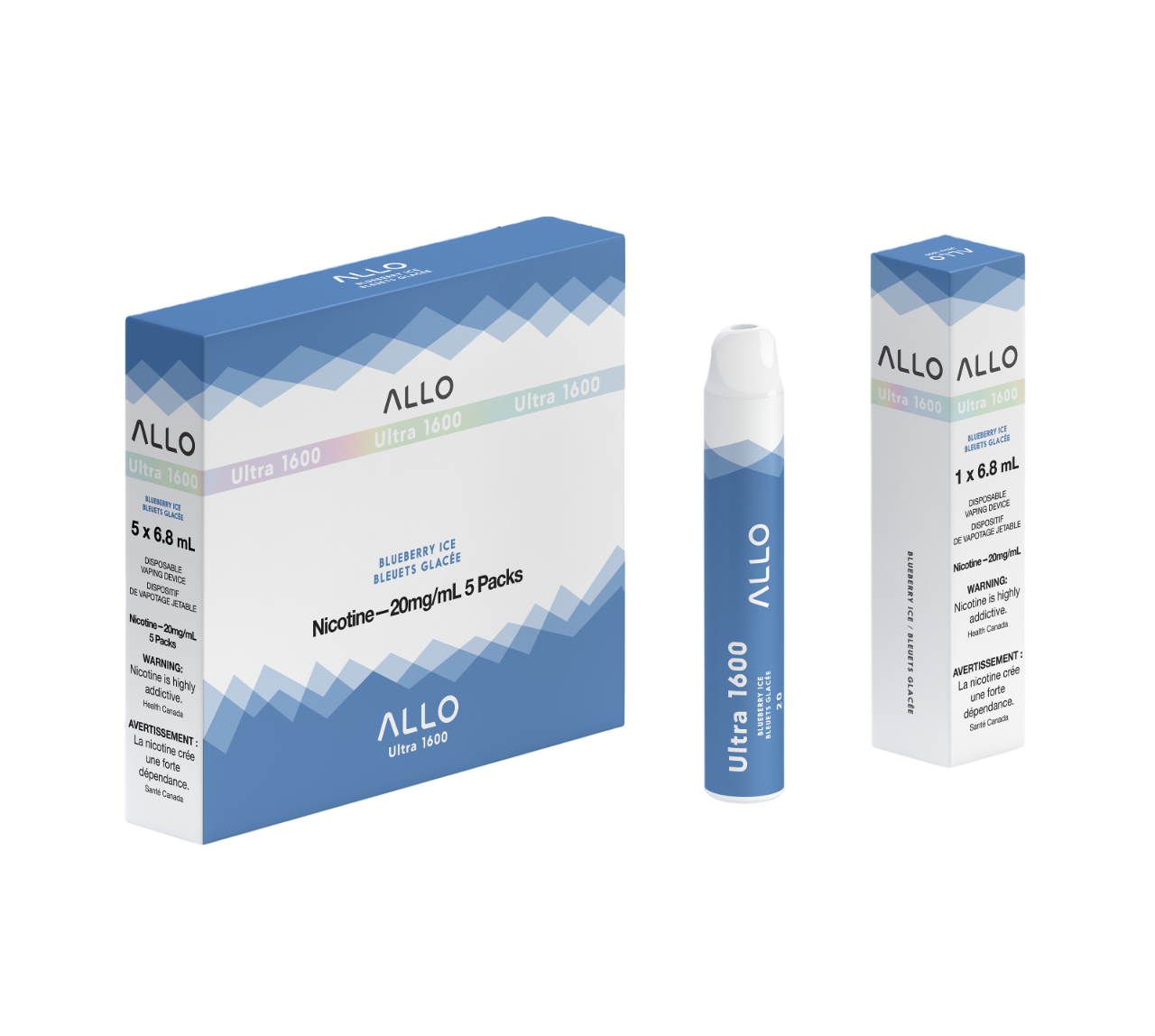 ALLO Ultra 1600 Blueberry Ice 6mL 1600 Puffs 20mg