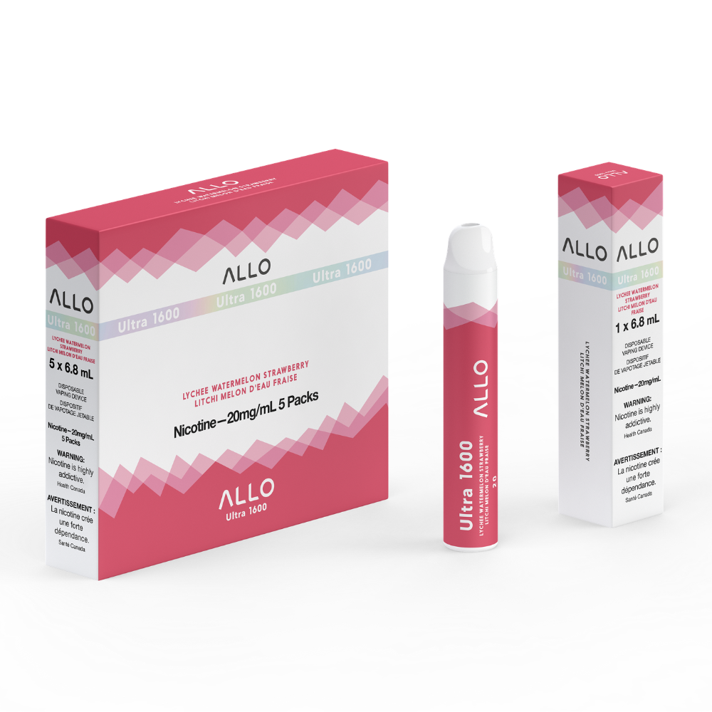 Allo Ultra 1600 Disposable Vape: Lychee Watermelon Strawberry