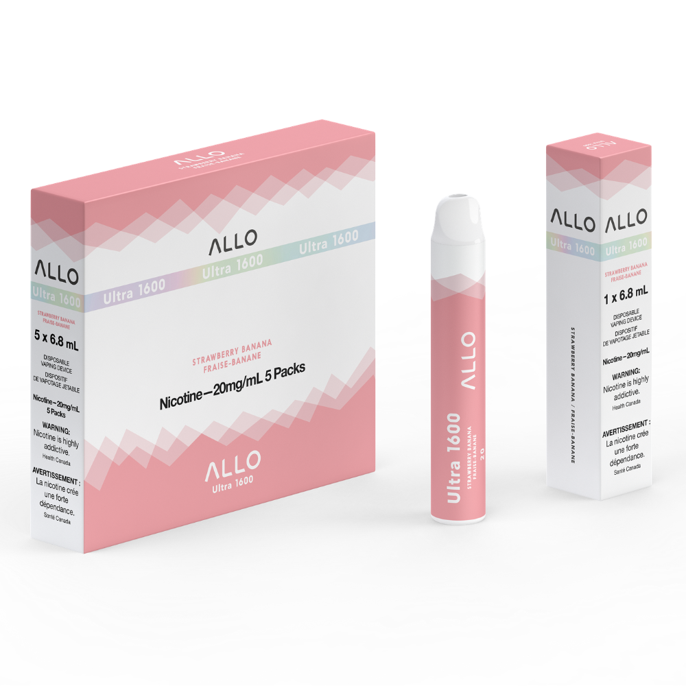 Allo Ultra 1600 Disposable Vape: Strawberry Banana