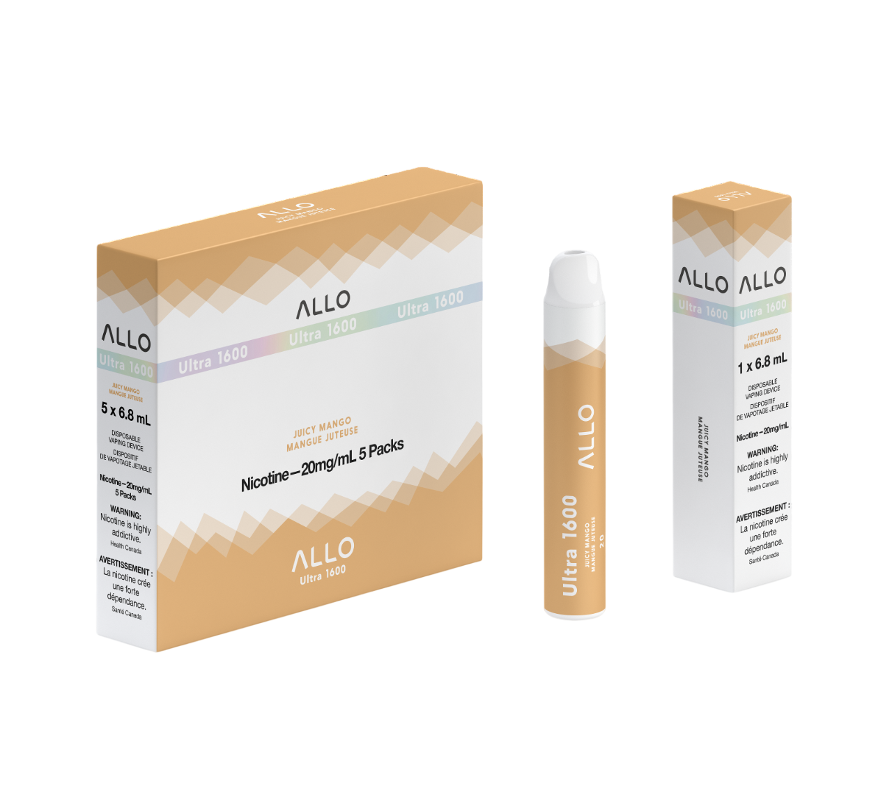 ALLO Ultra 1600 Juicy Mango 6mL 1600 Puffs 20mg