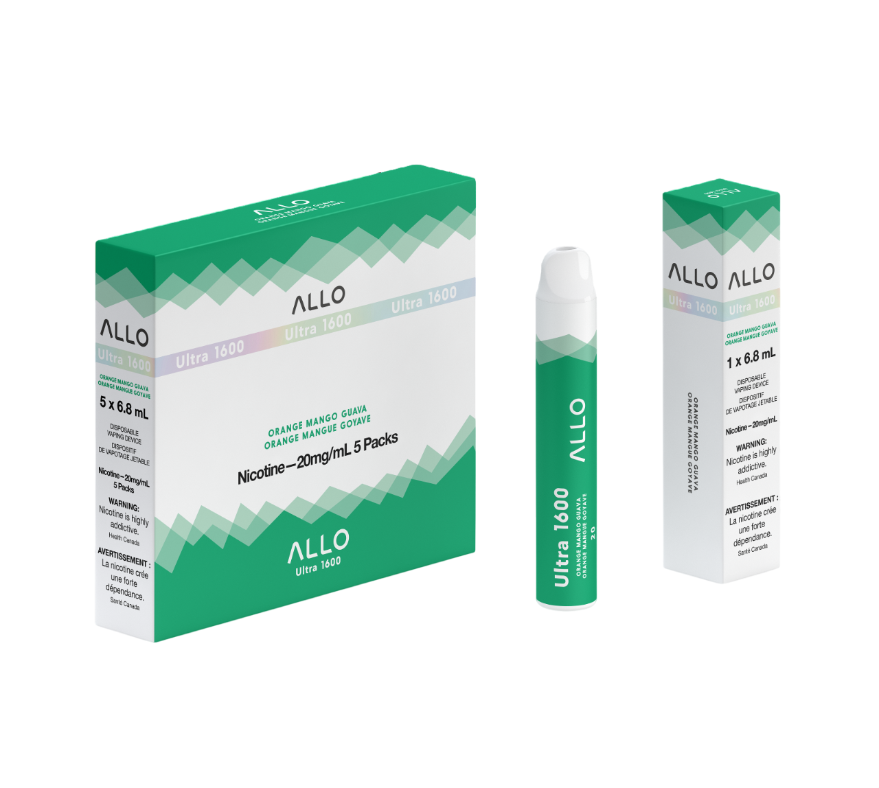 ALLO Ultra 1600 Orange Mango Guava 6mL 1600 Puffs 20mg