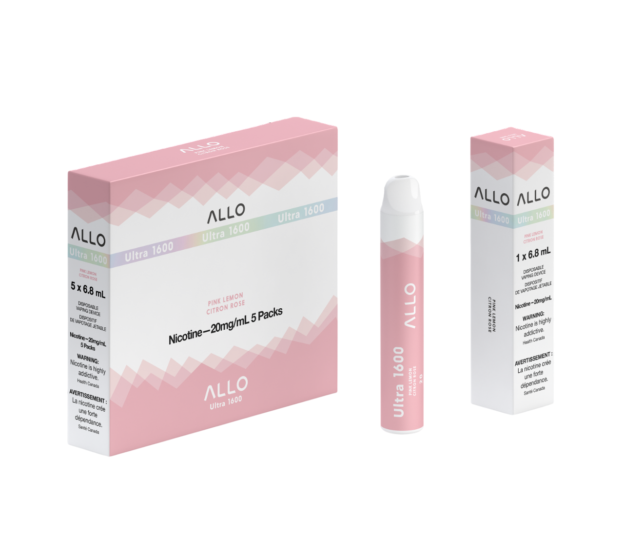 ALLO Ultra 1600 Pink Lemon 6mL 1600 Puffs 20mg