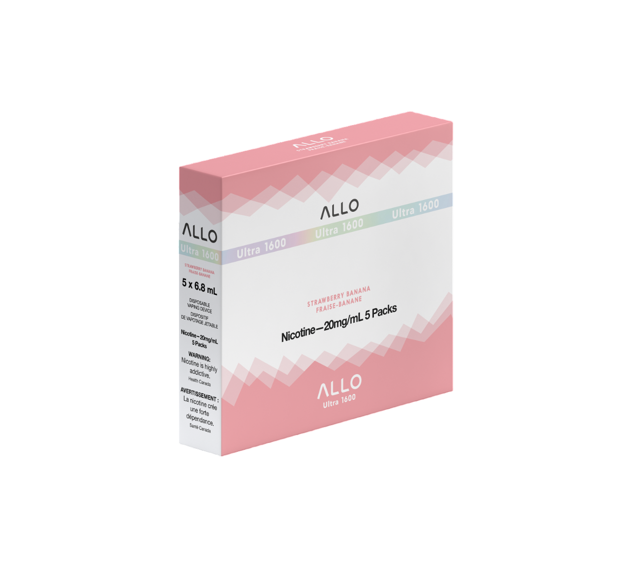 ALLO Ultra 1600 Strawberry Banana 6mL 1600 Puffs 20mg