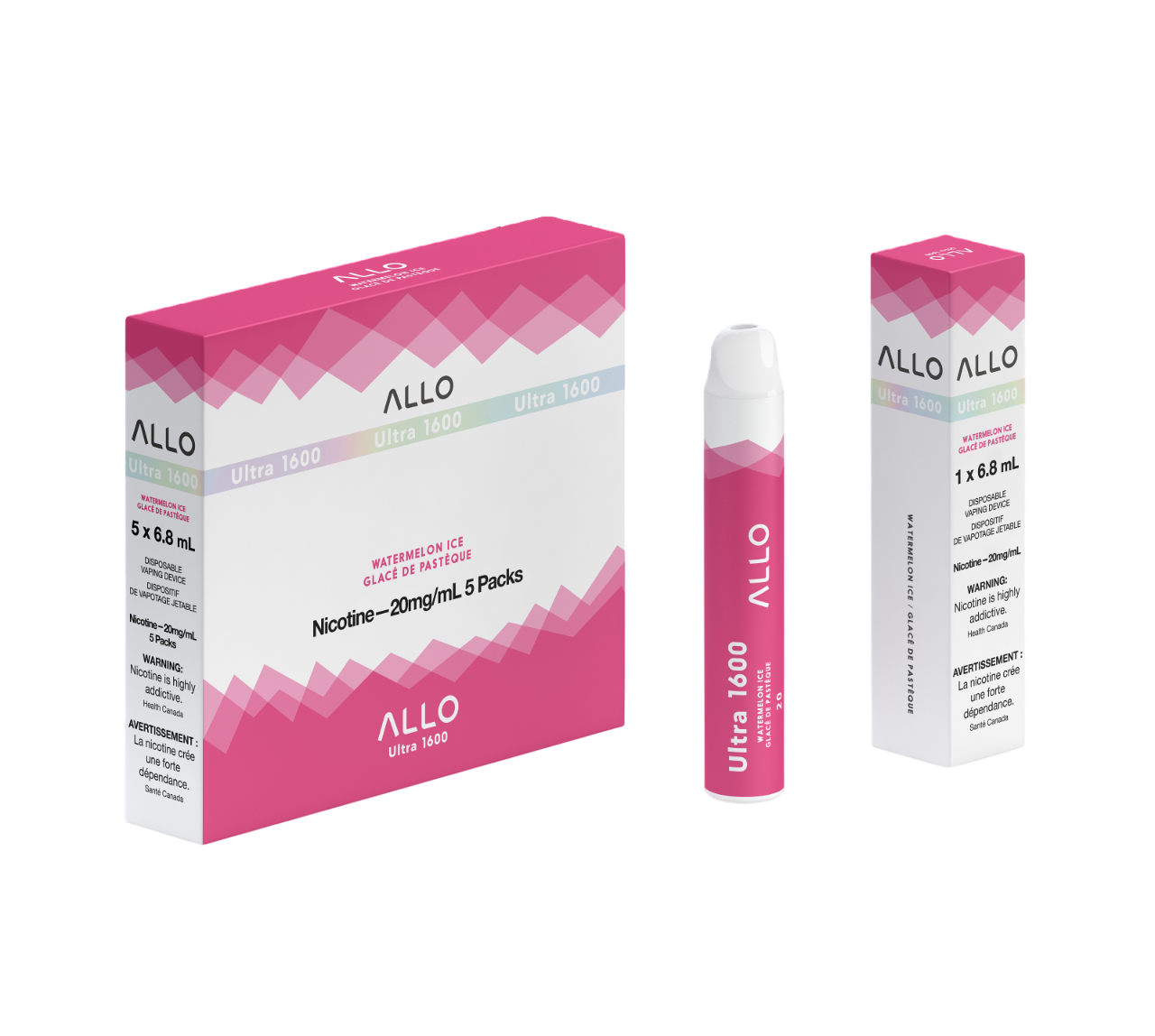 ALLO Ultra 1600 Watermelon Ice 6mL 1600 Puffs 20mg