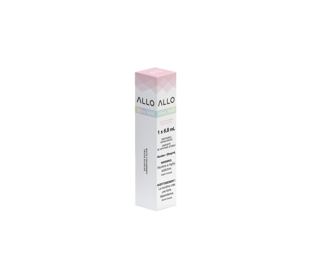 Allo Ultra 1600 White Strawberry 6mL 1600 Puffs 20mg