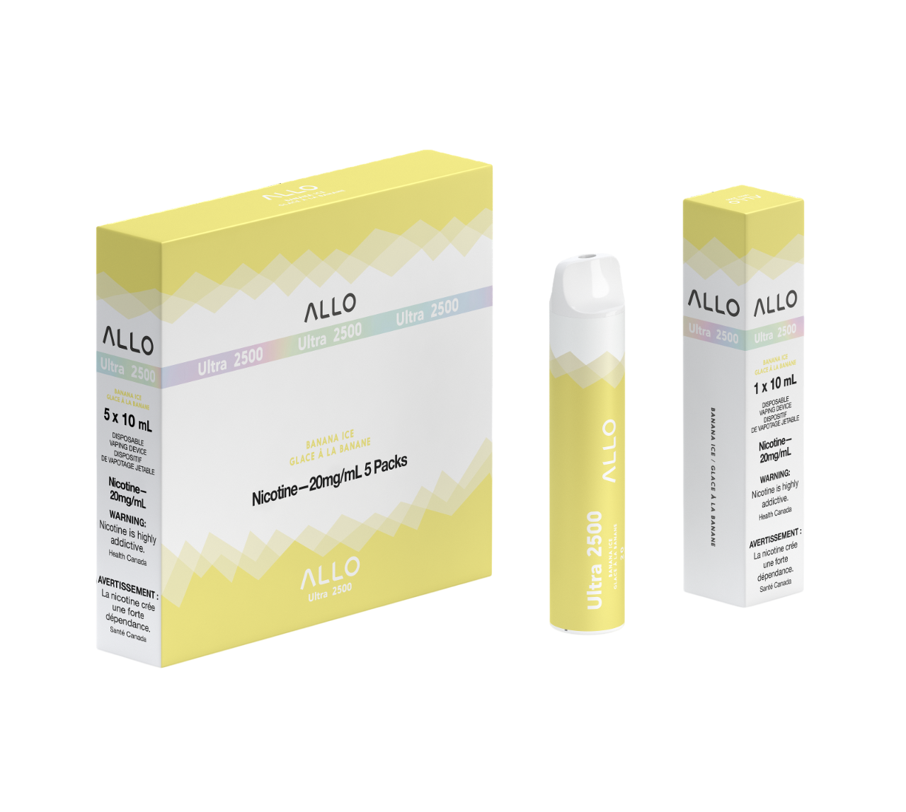 ALLO Ultra 2500 Banana Ice 8mL 2500 Puffs 20mg