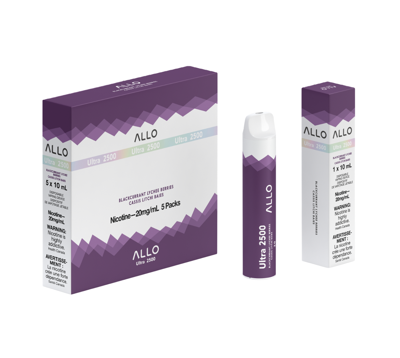 ALLO Ultra 2500 Blackcurrant Lychee Berries 10mL 2500 Puffs 20 mg