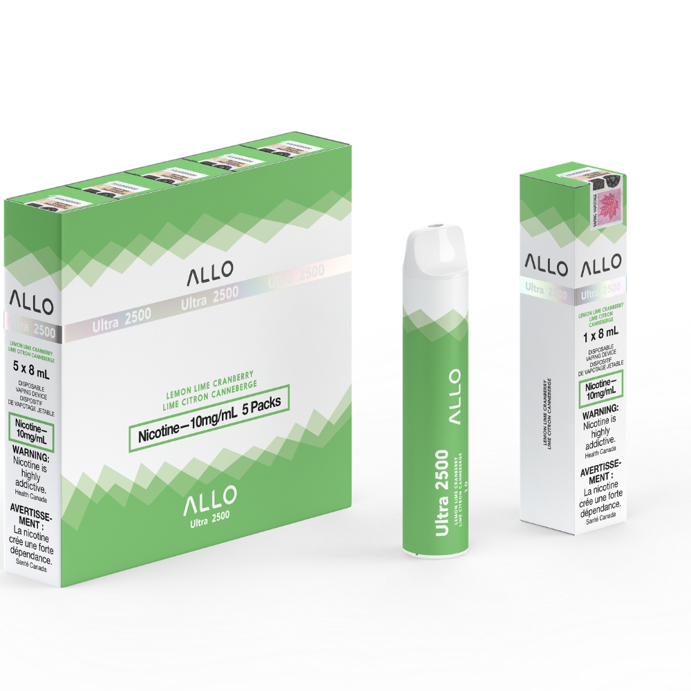 Allo Ultra 2500 Disposable Vape: Lemon Lime Cranberry (8mL)