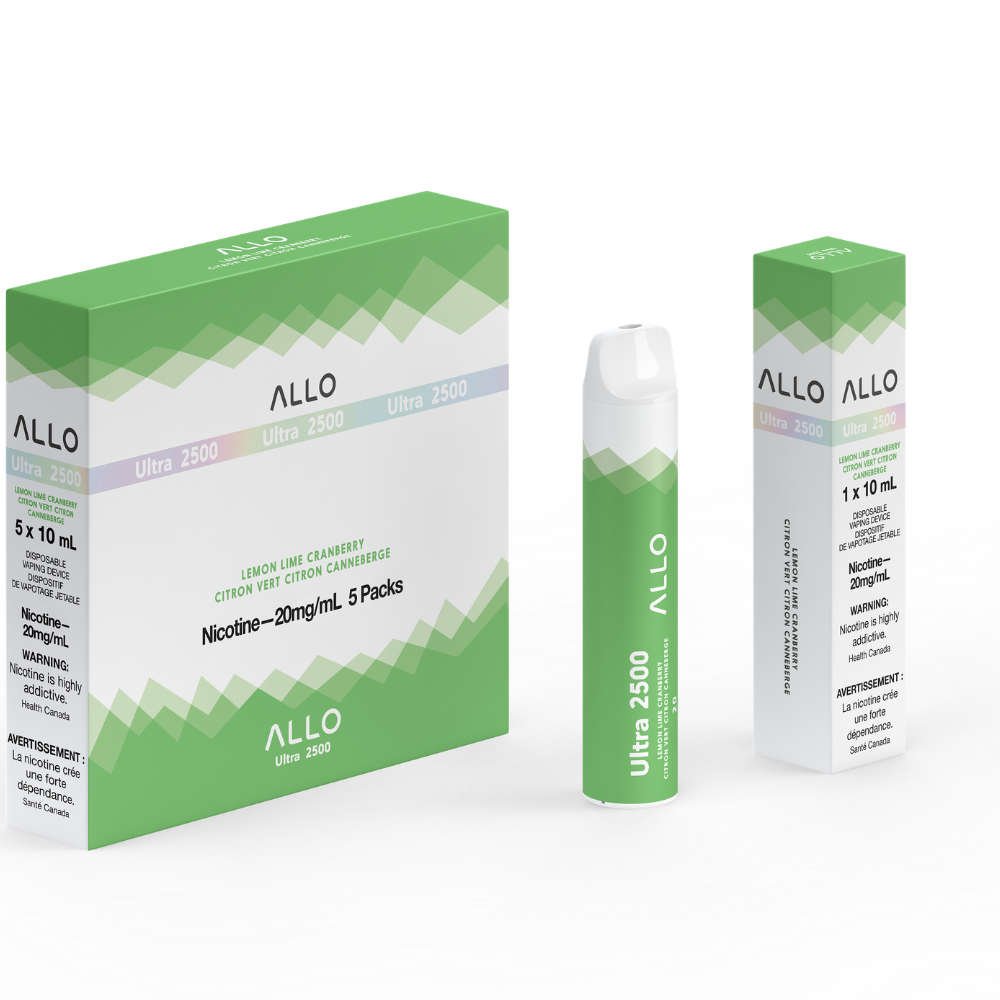 Allo Ultra 2500 Disposable Vape: Lemon Lime Cranberry (8mL)