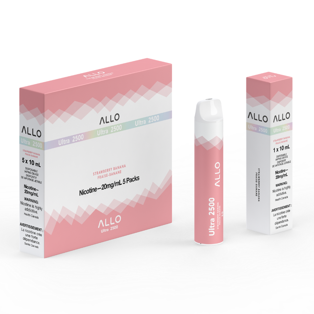 Allo Ultra 2500 Disposable Vape: Strawberry Banana (8mL)