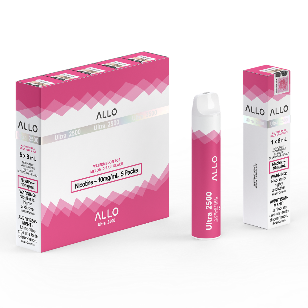 Allo Ultra 2500 Disposable Vape: Watermelon Ice (8mL)