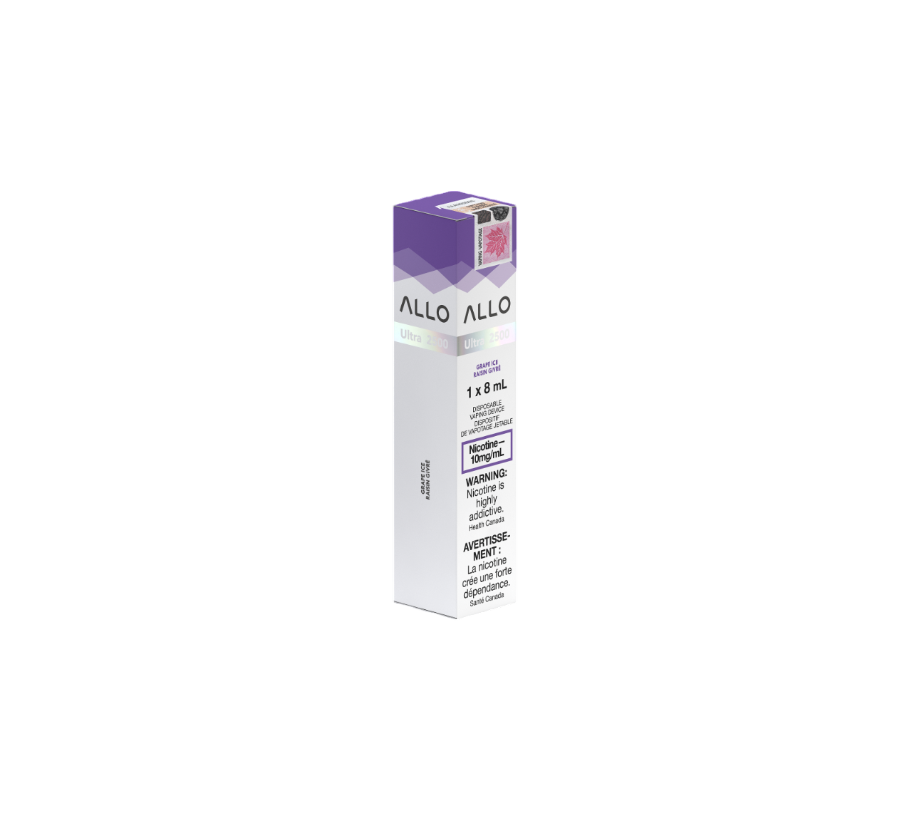 ALLO Ultra 2500 Grape Ice 8mL 2500 Puffs 10mg