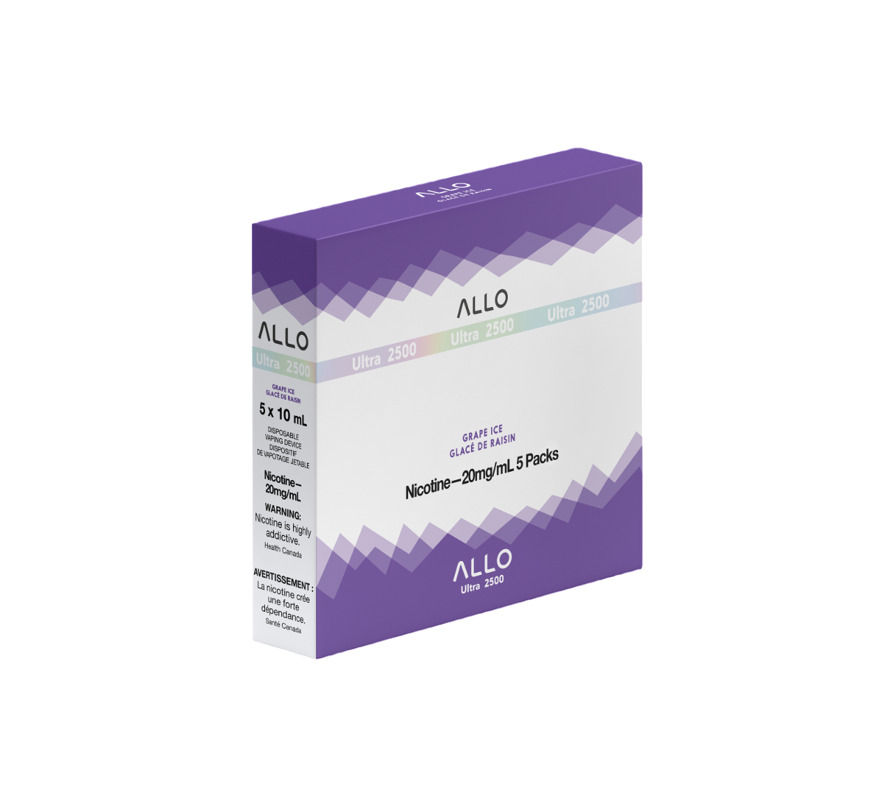 Allo Ultra 2500 Grape Ice 10mL 2500 Puffs 20mg