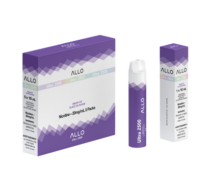 Allo Ultra 2500 Grape Ice 10mL 2500 Puffs 20mg