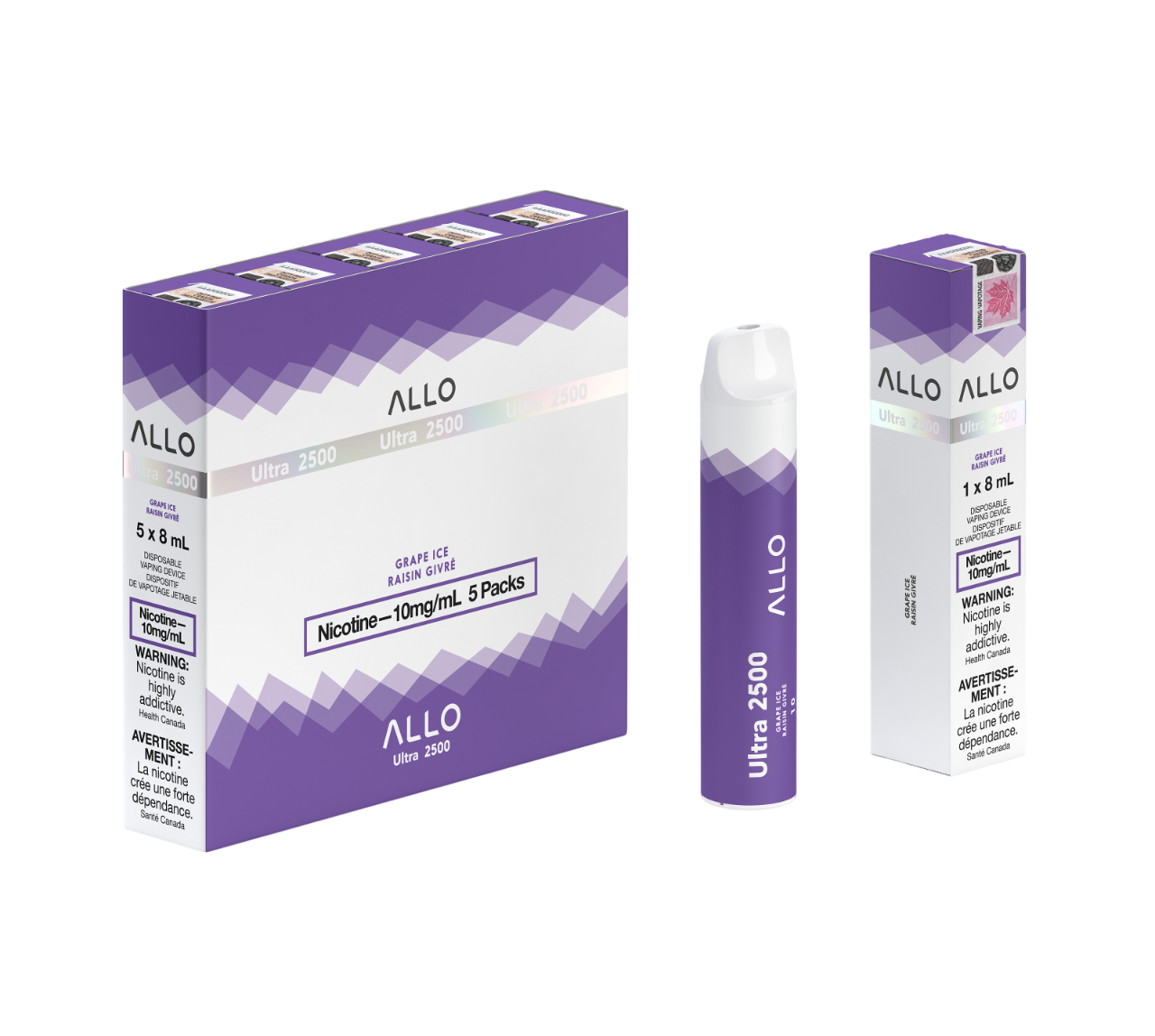 ALLO Ultra 2500 Grape Ice 8mL 2500 Puffs 10mg