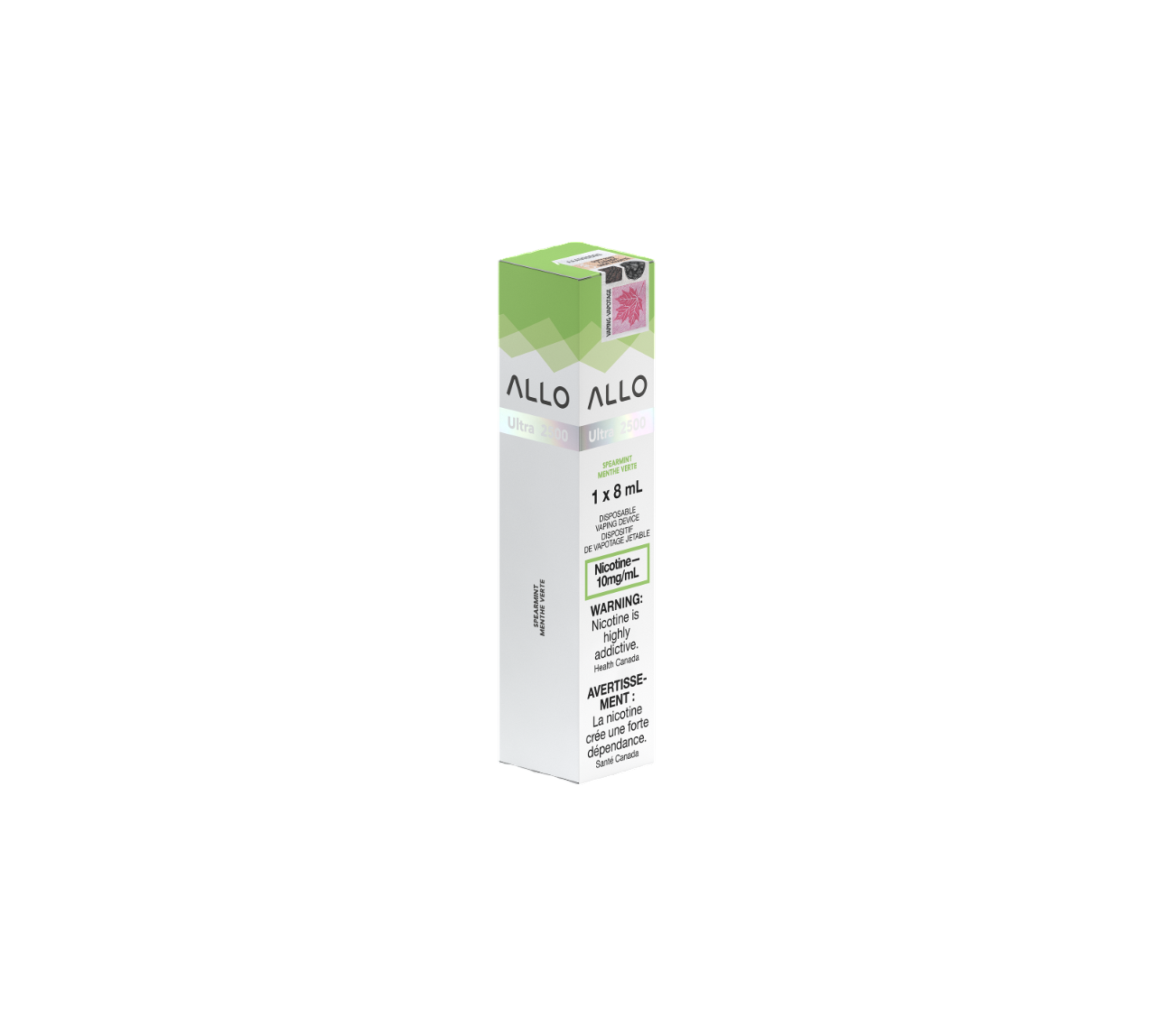 ALLO Ultra 2500 Spearmint 8mL 2500 Puffs 10mg