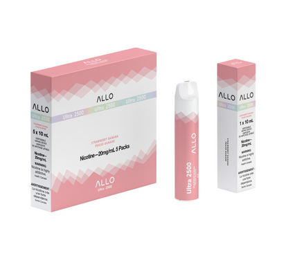 ALLO Ultra 2500 Strawberry Banana 8mL 2500 Puffs 20mg