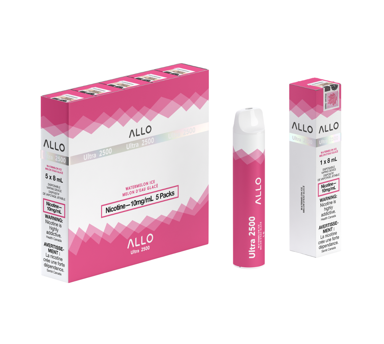 ALLO Ultra Watermelon Ice 8mL 2500 Puffs 10mg