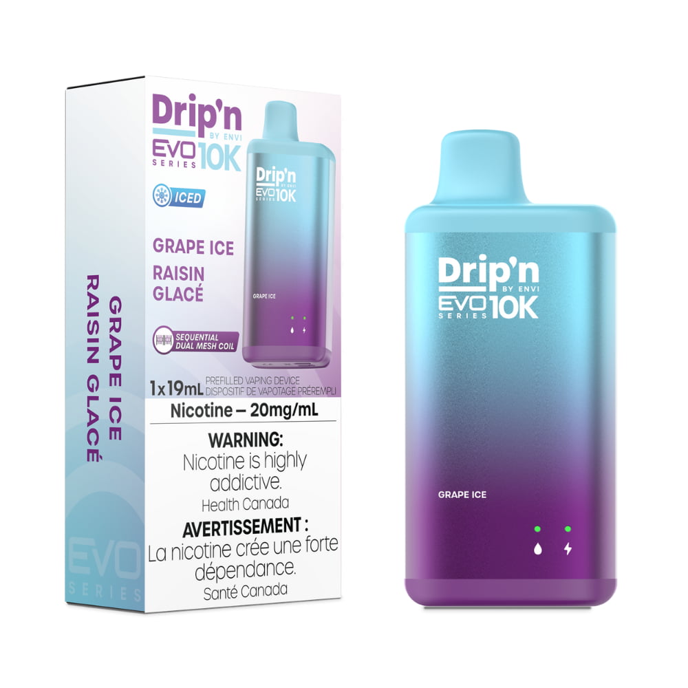 Drip'n Evo Seris 10K Grape Ice 19mL 10000 Puffs 20mg