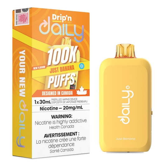 Drip'n Daily  Disposable Vape - 100K Puffs - 30mL - Just Banana