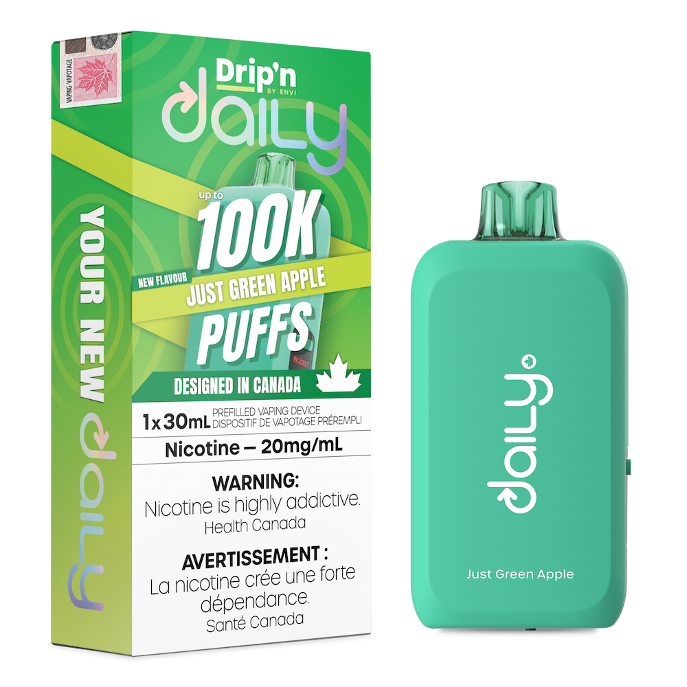 Drip'n Daily  Disposable Vape - 100K Puffs - 30mL - Just Green Apple